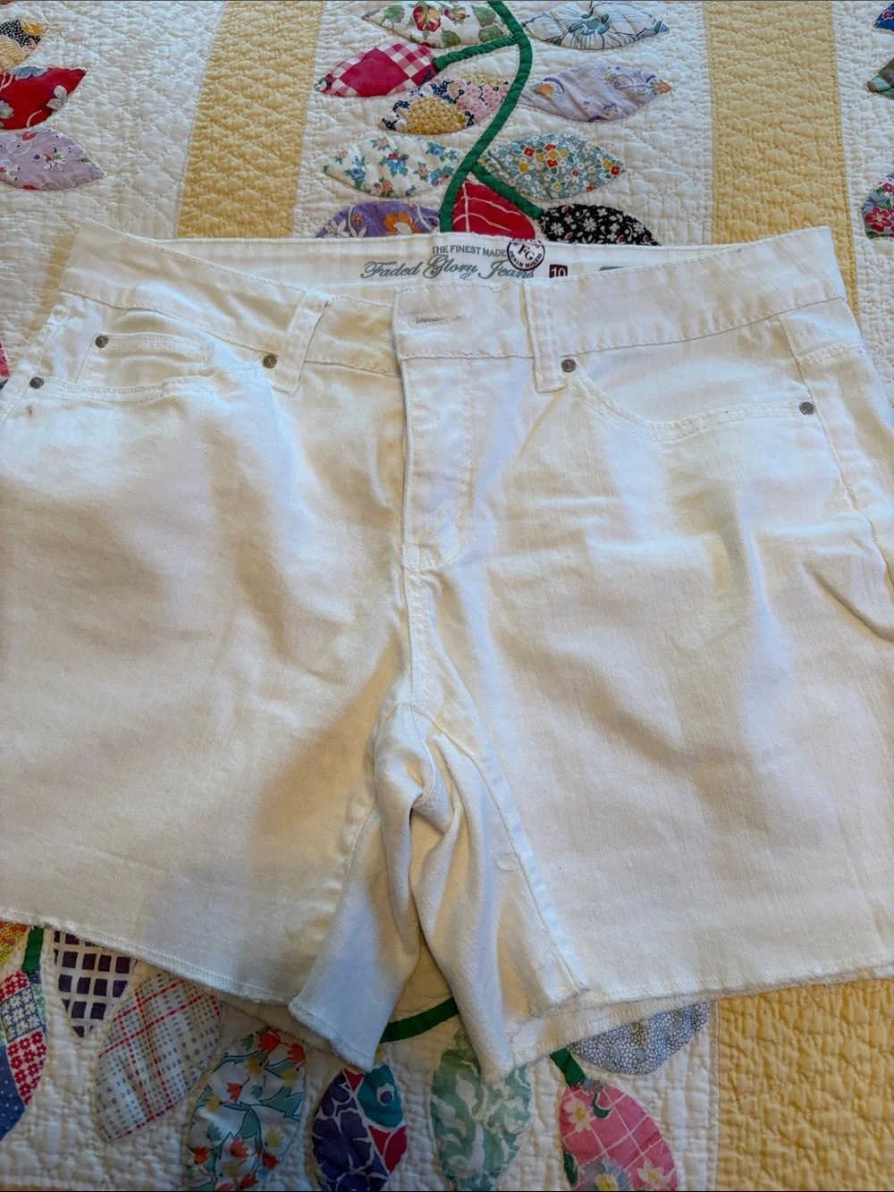 Faded Glory White Denim Shorts